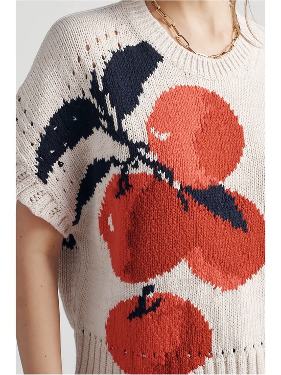 Anthropologie Tops - Anthropologie / Maeve Short-Sleeve Apple Knit Sweater